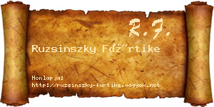 Ruzsinszky Fürtike névjegykártya